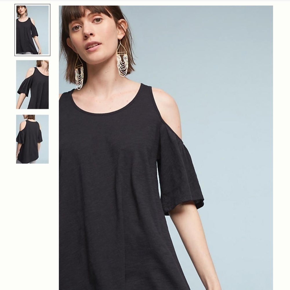 Anthropologie Promenade Open- Shoulder Top
